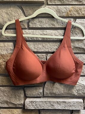 Shecurve SEAMLESS DEEP V PUSH-UP WIRELESS BRA Rust Brown Size XL